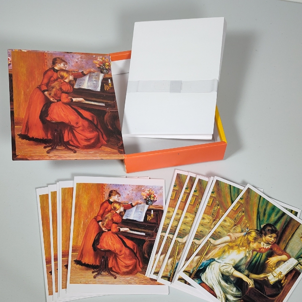 Renoir piano music theme‎ art print stationary cards